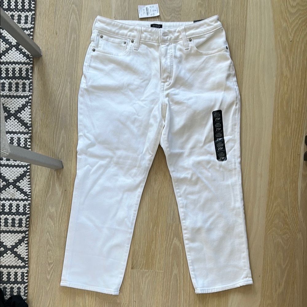 NWT J.Crew White Curvy Straight Jeans